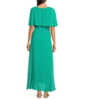 Moda Tara Boat Neck Tie Waist High-Low Hem Wrap Dress