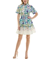 Moda Tara Cotton Floral Print Shirt Dress