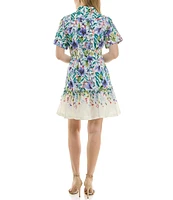 Moda Tara Cotton Floral Print Shirt Dress