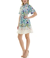 Moda Tara Cotton Floral Print Shirt Dress