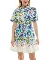 Moda Tara Cotton Floral Print Shirt Dress