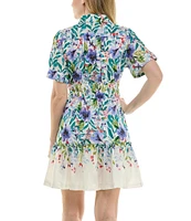 Moda Tara Cotton Floral Print Shirt Dress