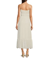 Moda Tara Square Neck Sleeveless Clip Dot Midi