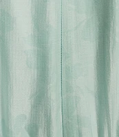 Moda Tara V-Neck Short Sleeve Floral Organza Dress