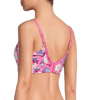 Modern Movement 3D Curves Full-Busted Contour Wire U-Back Blurred Floral Print BFF T-Shirt Bra