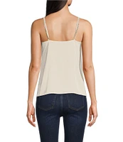 Modern Movement Reversible Satin Sleeveless Adjustable Strap Cami