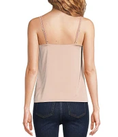 Modern Movement Reversible Satin Sleeveless Adjustable Strap Cami