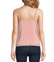 Modern Movement Reversible Satin Sleeveless Adjustable Strap Cami