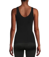 Modern Movement Seamless Scoop Neck Sleeveless Cotton Blend Tank