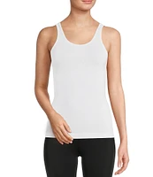 Modern Movement Seamless Scoop Neck Sleeveless Cotton Blend Tank