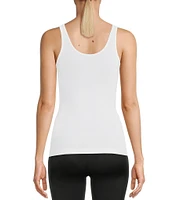 Modern Movement Seamless Scoop Neck Sleeveless Cotton Blend Tank