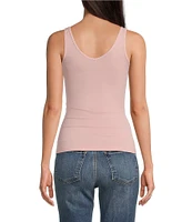 Modern Movement Solid Seamless Reversible Micro Knit Tank