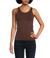 Modern Movement Solid Seamless Reversible Micro Knit Tank