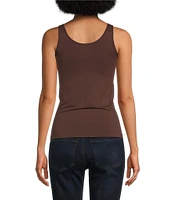 Modern Movement Solid Seamless Reversible Micro Knit Tank