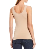 Modern Movement Solid Seamless Reversible Micro Knit Tank