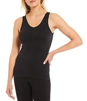 Modern Movement Solid Seamless Reversible Micro Knit Tank