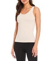 Modern Movement Solid Seamless Reversible Micro Knit Tank