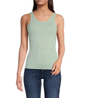 Modern Movement Solid Seamless Reversible Micro Knit Tank