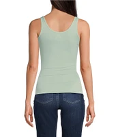 Modern Movement Solid Seamless Reversible Micro Knit Tank