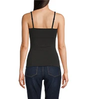 Modern Movement Step-In Sleeveless Square Neck Shelf-Bra Cami