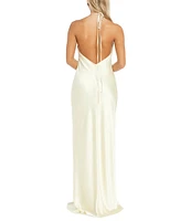 Morgan & Co. Satin Halter Neck Long Dress