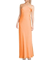 Morgan & Co. Satin Halter Neck Long Dress