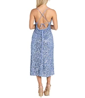 Morgan & Co. Sequin Embellished Cowl Neck Midi Dress