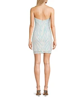 Morgan & Co. Strapless Sequin Pattern Mini Dress