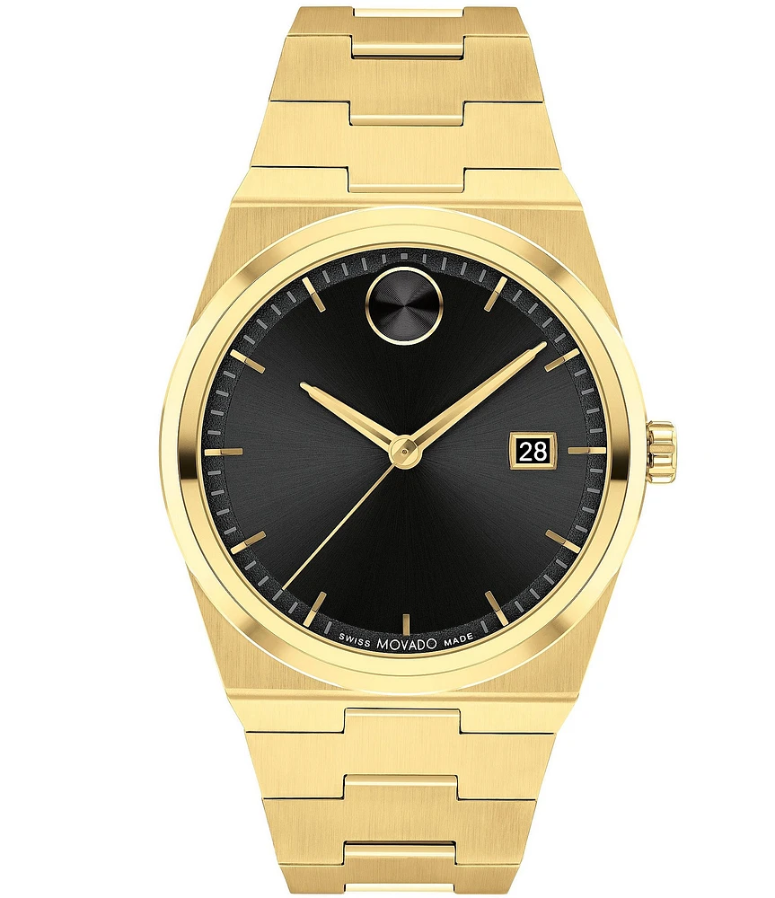 Movado Bold Men's Quest Quartz Analog Gold Tone Stainless Steel Bracelet Watch