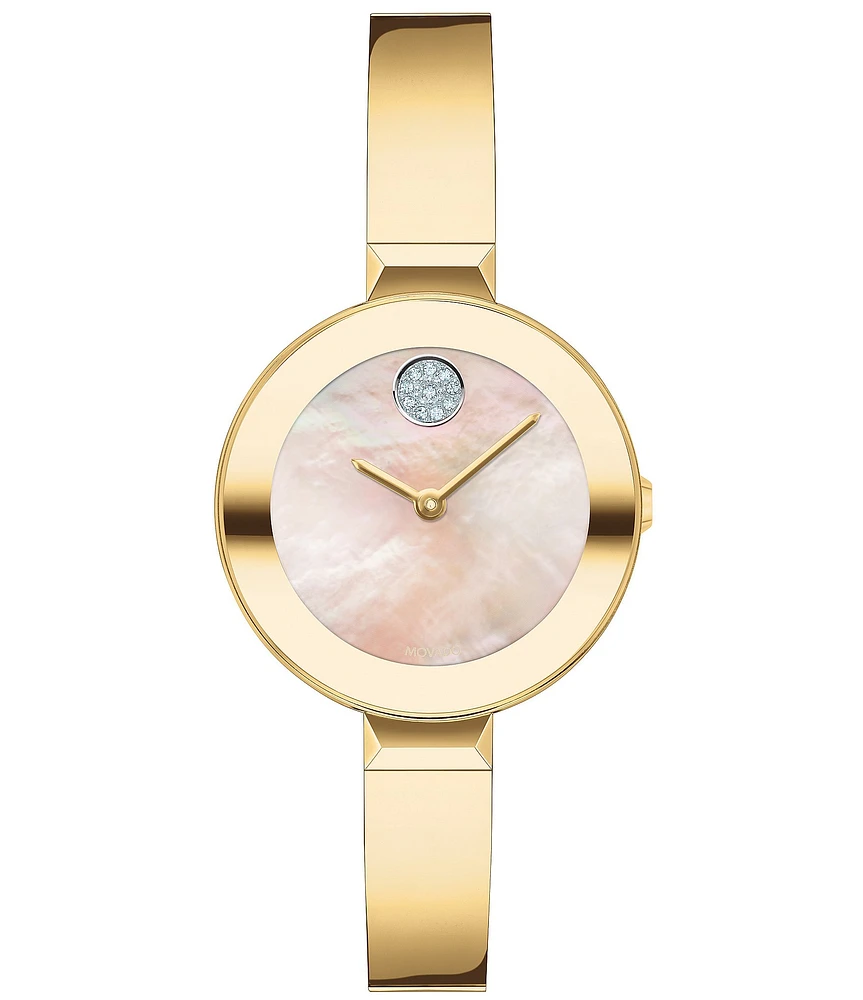 Movado Bold Women's Swiss Quartz Gold Bangle Bracelet Watch