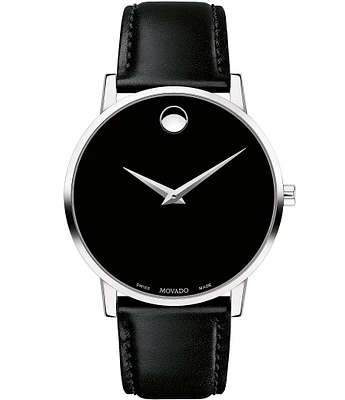 Movado Museum Classic Black Calfskin Strap Watch