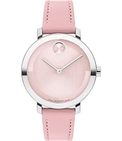 Movado Women's Bold 2.0 Quartz Analog Pink Leather Strap Watch