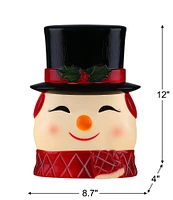 Mr. Christmas 12-inch Blow Mold Lit Snowman Tree Topper