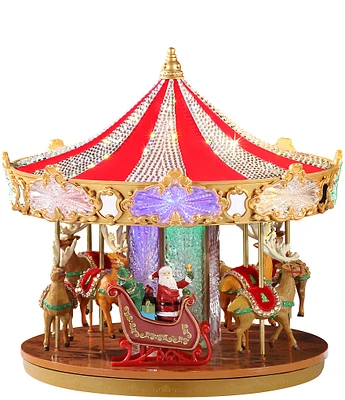 Mr. Christmas 12#double; LED Lighted Animated Crystal Very Merry Musical Carousel Figurine