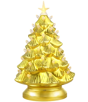 Mr. Christmas 14 in. Shatterproof Nostalgic Gold Tree Tabletop Decor