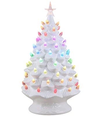 Mr. Christmas 24-inch Nostalgic Ceramic Tree with RGB Lightshow Tabletop Decor