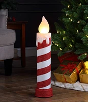 Mr. Christmas 24#double; LED Lighted Red and Striped Blow Mold Candle