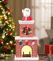 Mr. Christmas LED Lighted & Animated Santa Chimney Decor Figurine