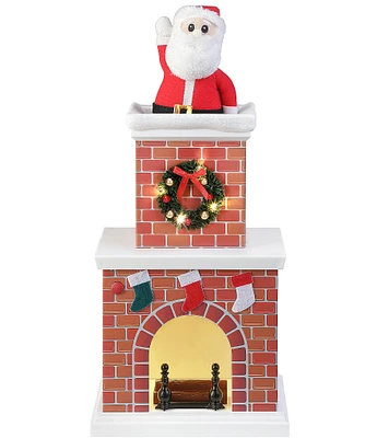 Mr. Christmas LED Lighted & Animated Santa Chimney Decor Figurine