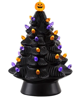 Mr. Halloween LED 11.75#double; Ceramic Halloween Tree - Black