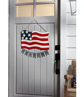 Mud Pie American Flag Tin Door Hanger