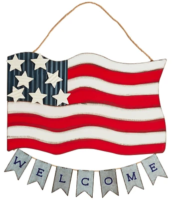 Mud Pie American Flag Tin Door Hanger