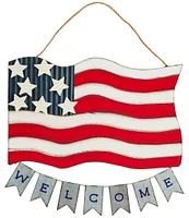 Mud Pie American Flag Tin Door Hanger
