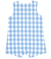 Mud Pie Baby Boys 12-18 Months Sleeveless 1st Birthday Checked Shortall Jon Jon