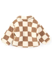 Mud Pie Baby Boys 12 Months-3T Long Sleeve Checked Sherpa Jacket