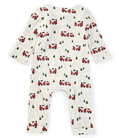 Mud Pie Baby Boys 3-12 Months Long Sleeve Christmas Train Coverall