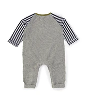 Mud Pie Baby Boys 3-12 Months Raglan Sleeve Truck-Applique Waffle-Weave Bodysuit