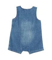 Mud Pie Baby Boys 3-12 Months Sleeveless Football Denim Shortall