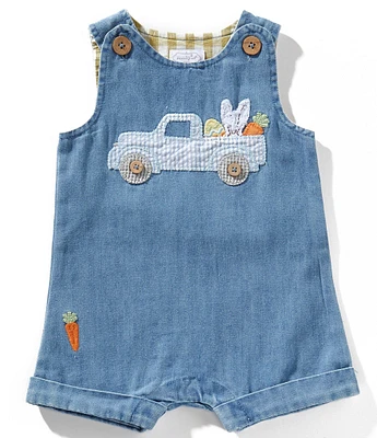 Mud Pie Baby Boys 3-18 Months Easter Denim Shortall