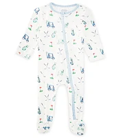 Mud Pie Baby Boys Newborn-9 Months Long Sleeve Golf-Theme-Printed Footed Coverall